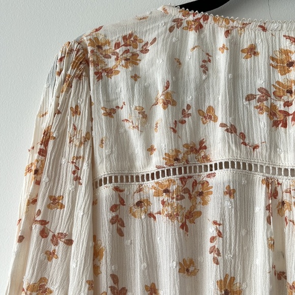 KIVARI Misha Cream Rust Ditsy Long Sleeve Mini Dress NWT - Picture 16 of 16